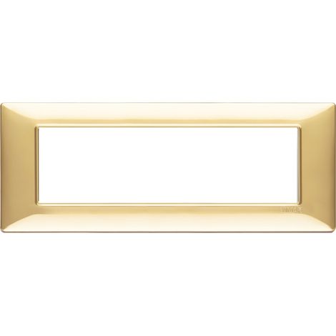 Placca Vimar Plana 7 moduli oro lucido in tecnopolimero 14657.24