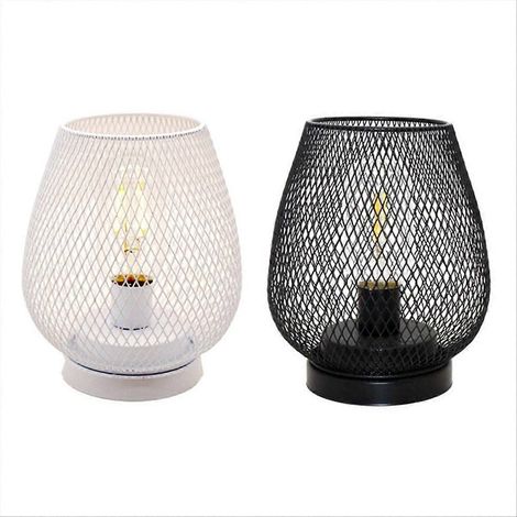 Lanterne LED en cage métallique, alimentée par piles, idéale pour les mariages et les terrasses. (1/5)