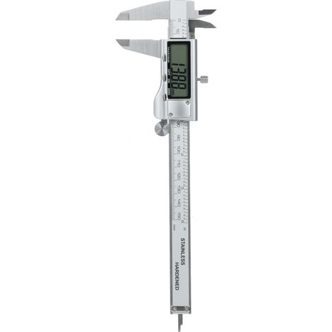 Calibrador digital Vernier de 6 pulgadas/150 mm, herramienta de medición de acero inoxidable, micrómetro electrónico con gran pantalla LCD, fácil conversión entre pulgadas y milímetros.