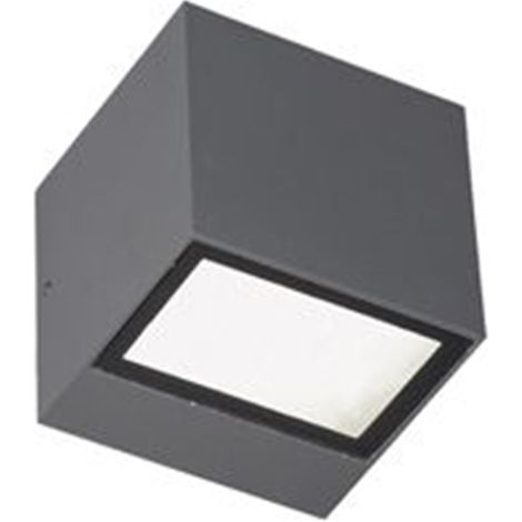 Applique Da Esterno Mini Biemissione Box Alluminio Grafite 5,5+5,5W Led 3000K (1/2)