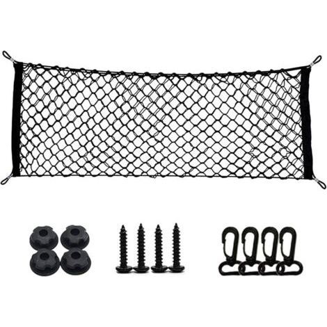 40 x 110 cm Filet de Rangement pour Coffre de Voiture, Grande Taille Filet de Coffre de Voiture, Filet d'accessoires de Voiture, Filet pour Bagages d'enfants, pour SUV, Camion Noir avec 4 Cro (1/4)