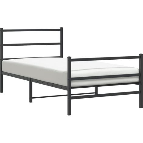 Maison Exclusive - Giroletto con Testiera e Pediera Metallo Nero 100x190 cm