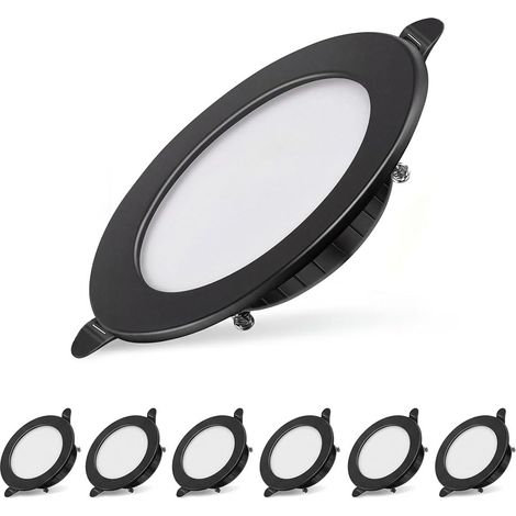 Spot LED Encastrable Extra Plat, Spot Etanche Salle de Bain IP44, 7W 700 Lumen Spots Encastrés Blanc Froid 6000K, Trou 75-95mm, AC 220-240V, Lot de 6 (1/5)