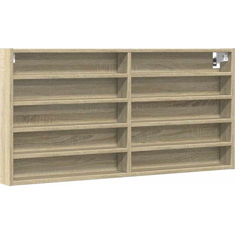 Maison Exclusive - Armadietto Vetrina Rovere Sonoma 100x8,5x50cm Legno Multistrato