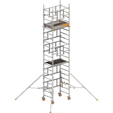 Layher Rollgerüst Solotower mit dem Sicherheitsaufbau P2 Safety Plus 6,15m AH (1/2)