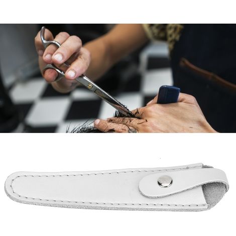 Trousse de rangement portable pour coiffeurs - Accessoire professionnel en cuir PU pour ciseaux - Couleur blanc (1/5)