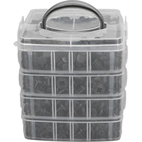 Lot de 900 clips de pare-chocs (5 mm, 6 mm, 6,8 mm et 8,5 mm) pour voiture. Fixation par pression. Rivets à goupille en plastique ABS. (1/5)