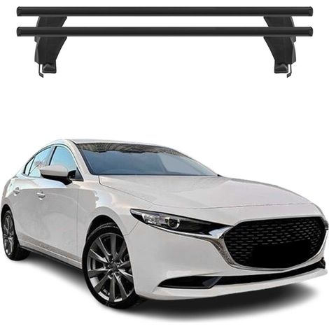 OMAC Dachträger Querträger Alu für Mazda3 mk4 2019-2026 – Abschließbar – T-Nut – City-Crash-getestet – Max. 50 kg Schwarz (1/5)
