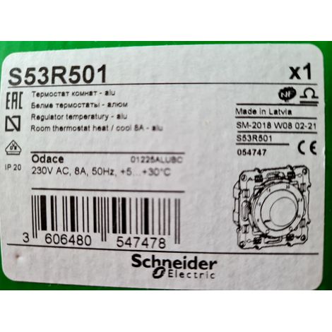 REGULATEUR de TEMPERATURE +5 à+30°C ROTATIF ODACE ALU SCHNEIDER S53R501