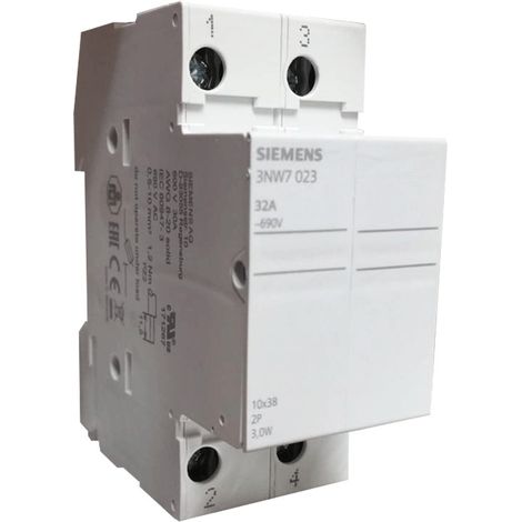 Portafusibile Siemens cilindrico 3NW7 2P 32A 10,3X38 2M 3NW7023