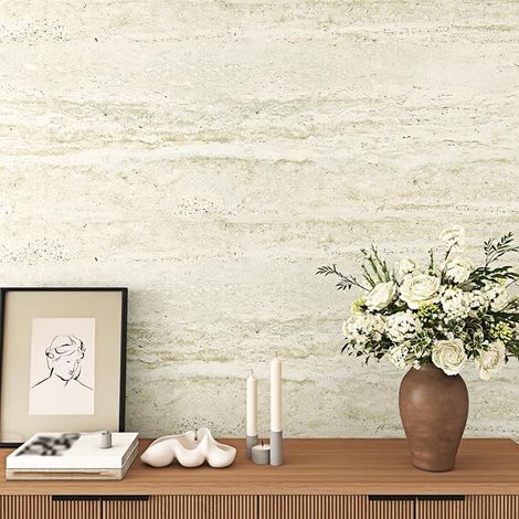 Papier peint autocollant beige salon chambre film vinyle armoires cuisine papier peint beige 40 x 200 cm dos (1/5)
