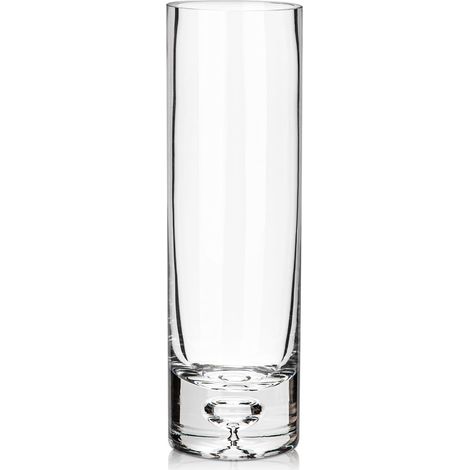 Vase cylindrique en verre de 25,5 cm de haut, 7,5 cm de diamètre, vase en cristal brillant pour décoration de table, vase à fleurs transparent pour salon 7,5 cm (P) x 25,5 cm (H) (1/5)