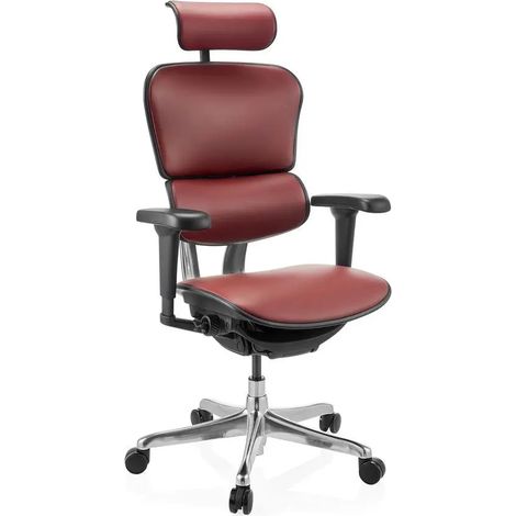 [GEBRAUCHT] B-Ware Hjh Office Bürostuhl Drehstuhl Chefsessel Ergohuman Ultra L Gen2 Leder Stuhl Rot