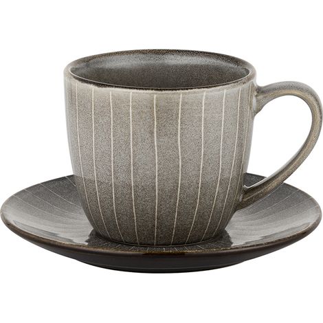 STRIPES GRAU TASSE UND UNTERTASSE 250ML