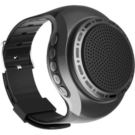 Haut-Parleur Montre Bracelet Portable Audio pour Vélo Rechargeable USB avec Éclairage Cool, Compatible Bluetooth, Musique Sportive et Radio FM (1/5)
