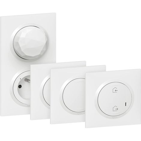Pack Démarrage Produits Connectés dooxie with Netatmo - 1 Prise Connectée + 1 Interrupteur Connecté + 1 Commande Générale + 1 Commande Éclairage/Prise Sans Fil - Fabriqué En France - Blanc