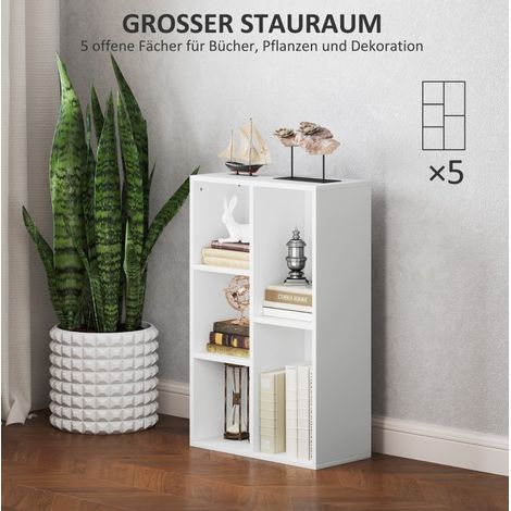 Regal Bücherregal Aufbewahrung 50 24 80 cm Weiß OKMYHOME (1/5)