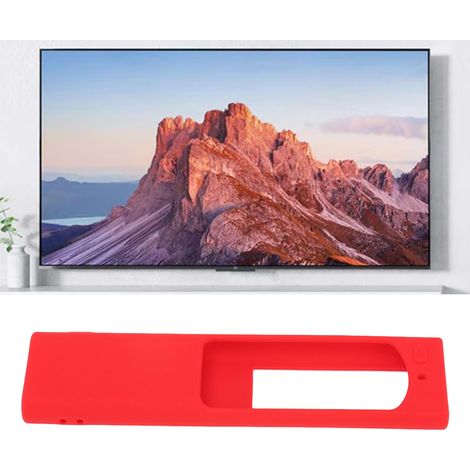 Housse Silicone Protectrice pour télécommande Samsung BN59 avec charge solaire, étui shockproof rouge, avec cordon. (1/5)
