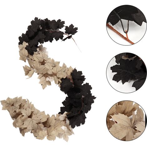 Guirlande Feuilles D'érable - 1,60 M - Décoration Murale et Porte - Fausse Plante en Soie - Pour Intérieur et Extérieur - 1 Pièce (1/3)