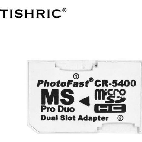 TISHRIC-Lecteur de carte MS Pro Duo,Micro SD TF vers adaptateur de carte mémoire,emplacement pour touristes unique- Dual port[C]