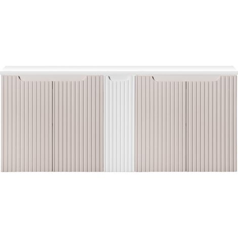 Waschtischunterschrank 140cm, Beige und weiß, NEWPORT-56-CASHMERE (1/5)