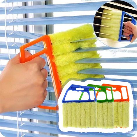 Nettoyant Pour Stores - Brosse À Lames Pour Stores Vénitiens - Nettoyage Rapide De 6 Lames Simultanément - 2 Pièces (1/5)