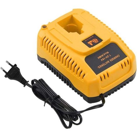 Chargeur pour batteries Dewalt Ni-Cd/Ni-MH 7,2V-18V – Courant de sortie 2,6A – Protection contre surchauffe et surcharge - Dw9096