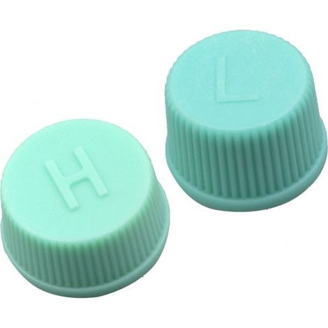 Lot de 2 bouchons de valve de rechange pour climatisation de voiture, bouchons étanches pour port de charge du système AC R134a (haute et basse pression) (1/5)