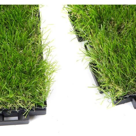 Mattonelle Prato sintetico 30mm 30cm x 30cm 9 pezzi 0,81 metri quadri Click Clack incastro Modulare STI (1/5)