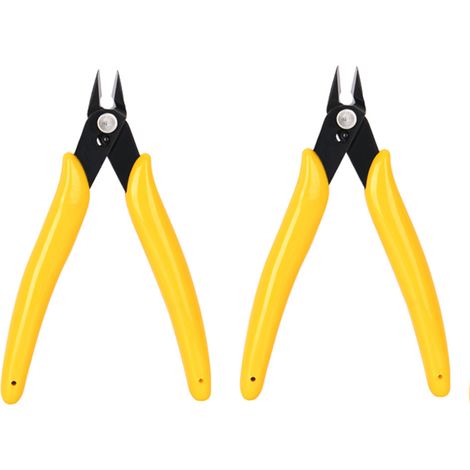 Lot de 2 pinces coupantes affleurantes de 13 cm avec ressort,mini coupe-fil pour la fabrication de bijoux, modèles en plastique, attaches zippées (1/5)