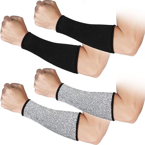 Manchon Anti-coupure - Niveau 5 - HPPE Nylon Élasthanne - Protection Avant-bras Coupures Abrasion Chaleur - Taille Unique - 2 Paires (1/5)