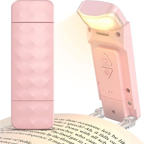 Lampe de lecture (rose), lampe de lecture pour lire au lit, lampe de lecture rechargeable, 3 couleurs (1/5)