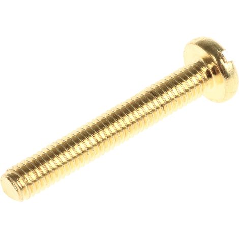Vis à métaux RS PRO M3 à tête Cylindrique fendue en Laiton, 20mm ( Prix pour Sachet de 100 ) (1/2)