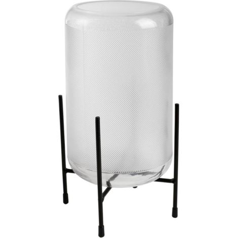 Glasvase auf Metallständer Blumenvase Windlicht Kerzenhalter Tischdeko Dekovase (1/2)