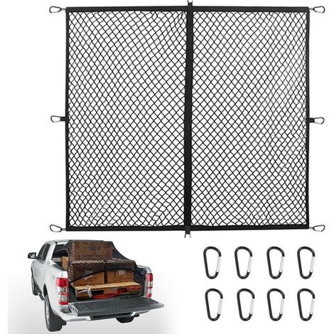 Gepäcknetz für Pickup 1,2x1,2m mit 8 Karabinerhaken, Ladungssicherung, Heck Organizer (1/5)