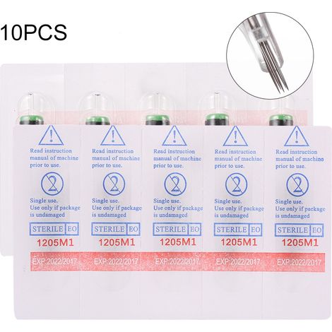 10 aiguilles jetables semi-permanentes pour tatouage RL/RM/M1/RS, lot de 5M1 pour machine de maquillage (1/5)