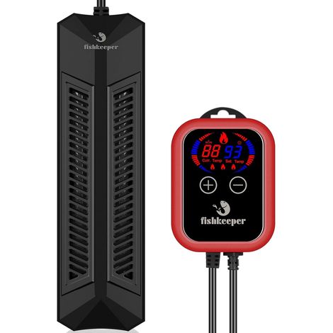 Chauffage d'aquarium, élément chauffant intelligent pour aquarium, plaque de cuisson sous-marine avec thermostat et température réglable, écran LCD, protection contre la surchauffe (1/5)