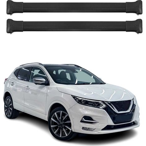 OMAC Aluminium Dachträger Querträger für Nissan Qashqai J11 2013-2021 – Max. 75 kg – 2 Stangen Schwarz (1/5)