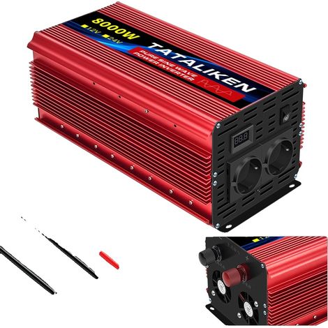 Inverter a onda sinusoidale pura, conversione da CC a CA, display a LED, 8000 W, standard europeo, 24 V CC, 220-240 V CC (1/2)