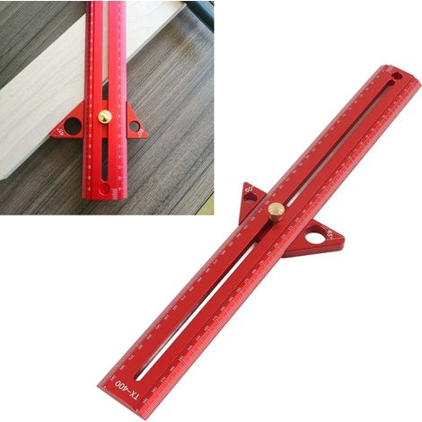 Multifunktionales Lineal aus Aluminiumlegierung für Holzarbeiten, 40 cm (1/5)