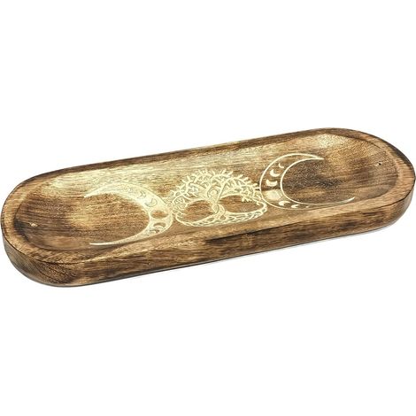 Räucherstäbchenhalter aus Holz mit Lebensbaum 28 cm (1/5)