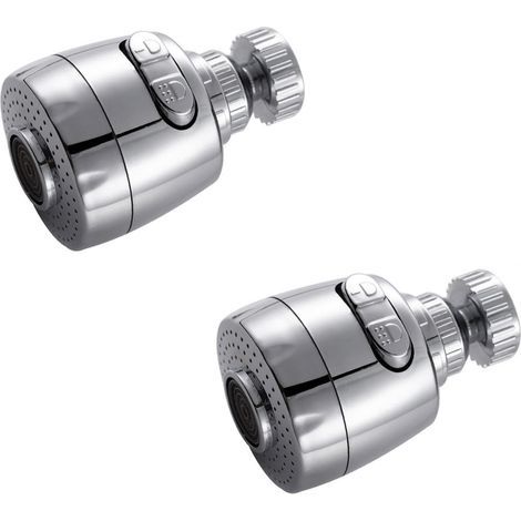 CCYKXA 2 Pcs Faucet Aerator, 360° Rotatable Faucet Filter, Faucet Aerator, Water Saving Faucet Filter Regulator Spout, for Kitchen Bathroom, 2 Modes, Silver