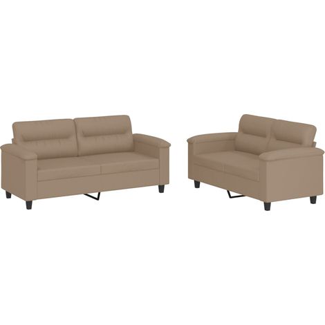 Maison Exclusive - Ensemble de canapés 2 pcs avec coussins Cappuccino Similicuir (1/5)