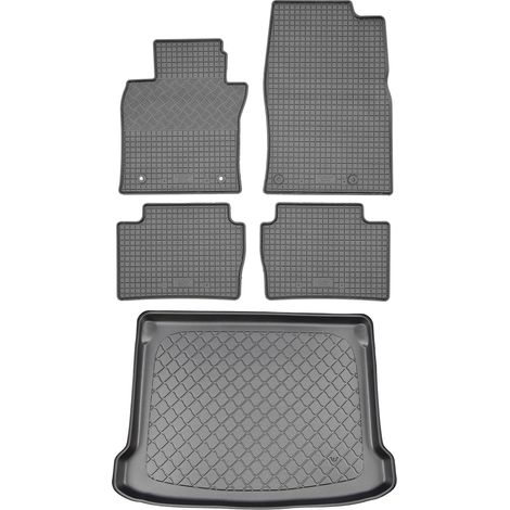 Set di tappetini in gomma per auto e tappetino per bagagliaio per Mazda 3 IV BP Hatchback (5 porte) dal 03.2019: tappetini per auto e tappetino per bagagliaio. (1/5)