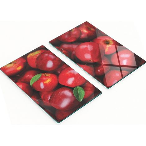 Tablas de cocina de vidrio templado con gr谩ficos de manzana roja 2x30x52 cm