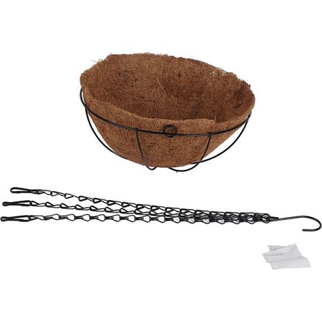 Jardinière suspendue en noix de coco, jardinière en fer forgé, pots décoratifs pour plantes succulentes, jardinière en fer pour balcon et jardin, fixation murale. (1/5)