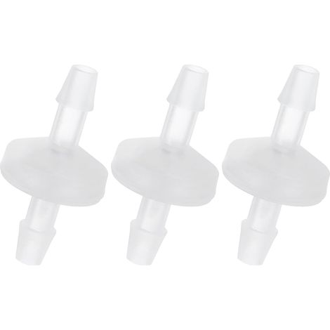 Clapet anti-retour en ligne à barbe de 1/4", 3 pièces de valves de non-retour en plastique résistantes à l'ozone pour aquarium, jardin, carburant, huile, air, gaz, translucide (1/5)