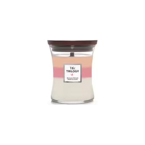 Candela WoodWick Blooming Orchard Trilogy legno vetro