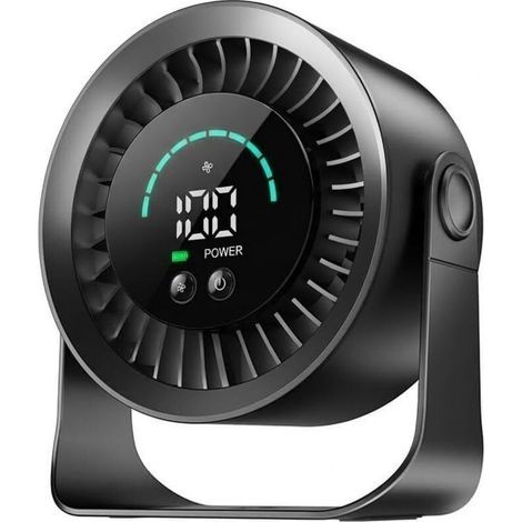 Mini-Tischventilator, kleiner, leiser, per USB aufladbarer Tischventilator, 360° verstellbarer Ventilator mit LED-Digitalanzeige für Schlafzimmer, Büro und Zuhause (1/5)