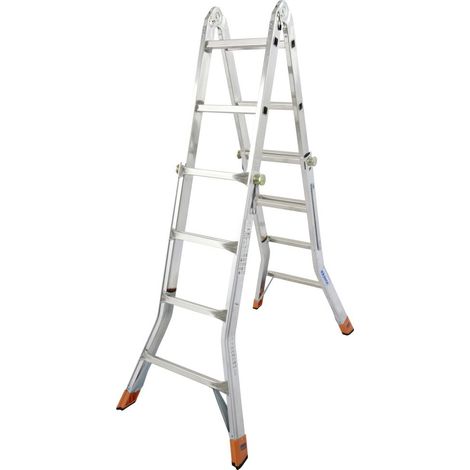 Krause Aluminium-Gelenk-Teleskopleiter MONTO TeleMatic 5 m Doppelstufenleiter (1/3)